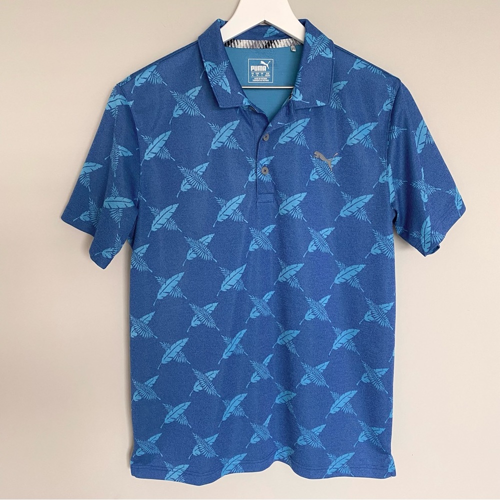 Men’s Blue Puma Golf Tropical Shirt